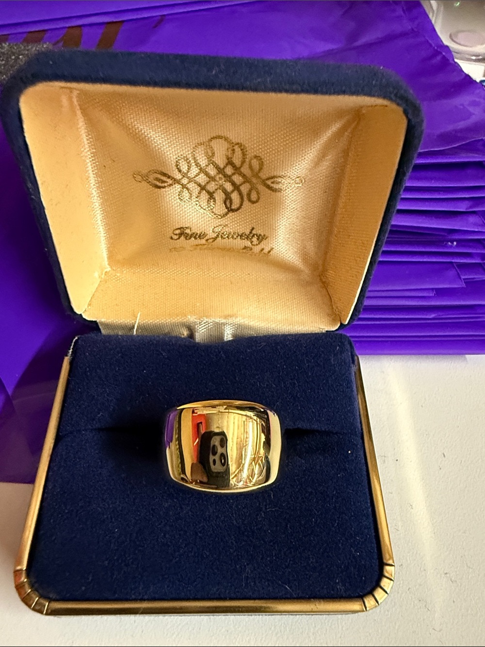 Men's Gold Dome Ring - Classic Polished Band